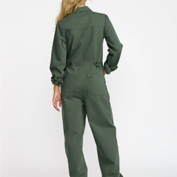 RVCA Green Button-Up Coverall jumpsuit - Picture 6 of 9